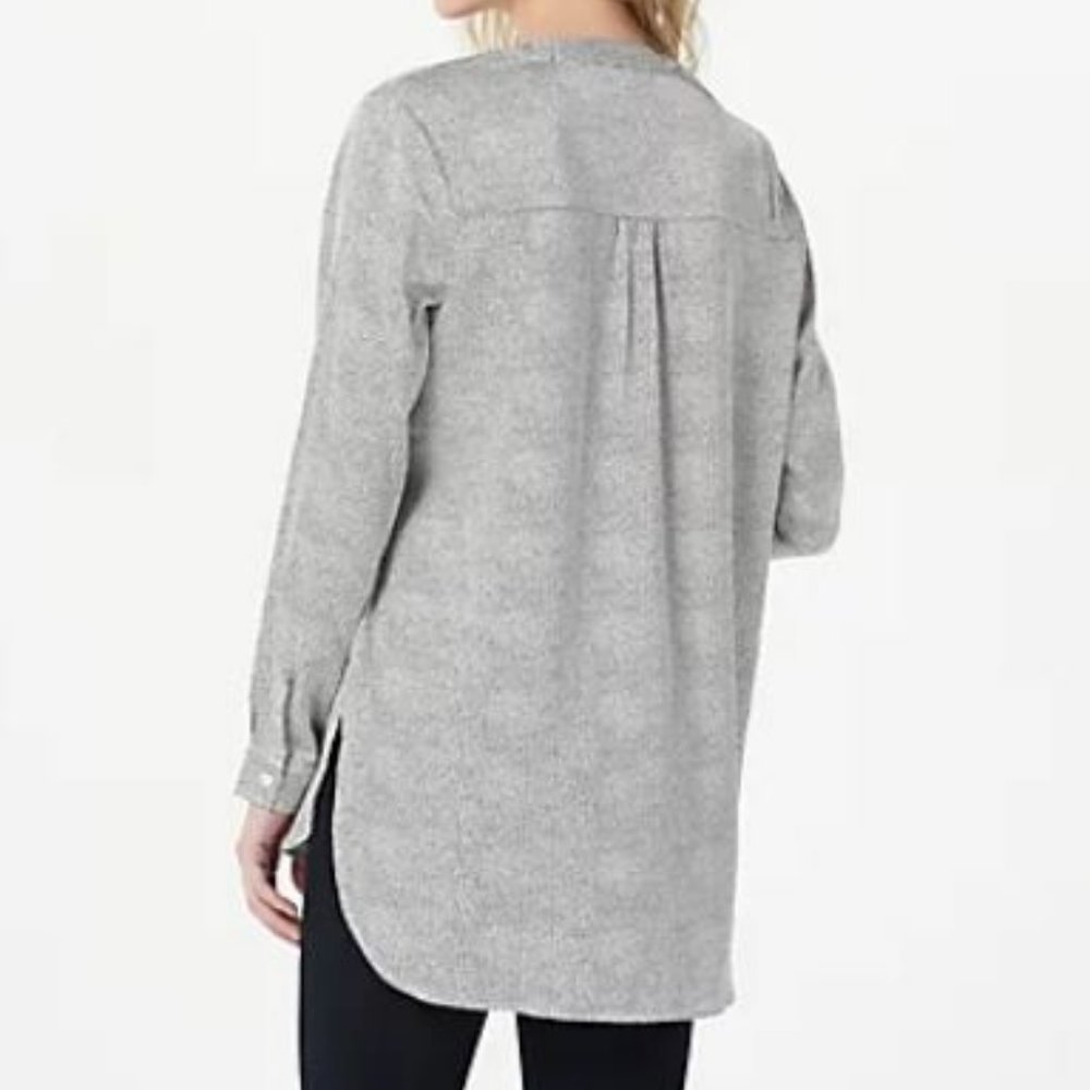 Bishop + Young Printed Micro Dot Satin Pullover Tunic Top   8591 - Picture 2 of 3